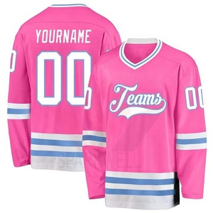 Men's Orange White Ice Hockey Jersey V-Neck Full Sleeve Sublimated Moisture Wicking Team Apparel 100% Polyester Front 3D Pattern - Product Image 2