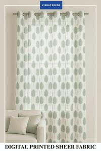 Tissu de rideau en voile uni tissé 100% polyester imprimé numériquement pour la décoration intérieure - Product Image 2