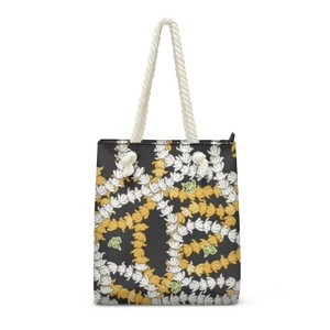 Bolso de Mano con Estampado de Hojas de Maile Hawaianas, Impresión Bajo Demanda, Dropshipping, Bolso de Playa con Asas de Cuerda, Bolso de Hombro Clásico y Moderno para Mujer - Product Image 2