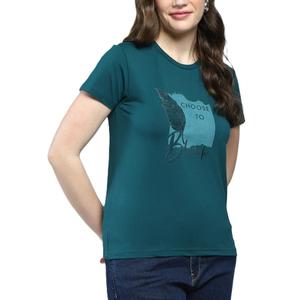 T-shirt en jersey 100 % coton pour femme, nouveau, à manches courtes, décontracté, respirant, imprimé, motif uni, teinture unie, été, de BD - Product Image 3