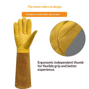 Guantes de Conducción de Cuero de Grano Superior con Pulgar Keystone, Corte Recto, Resistentes a Cortes, Guantes de Seguridad Laboral de Cuero de Búfalo - Product Image 2