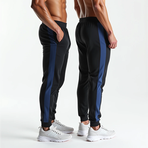 <b>Men's</b> Quick Dry Jogger Pants Color Block Side Stripe Drawstring <b>Elastic</b> <b>Waist</b> Sporty Track <b>Trousers</b> - Product Image 3