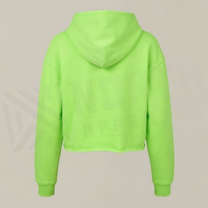 Sweat-shirt à capuche court pour femme, style streetwear, décontracté, coupe oversize, personnalisable (couleur et logo) - Product Image 2