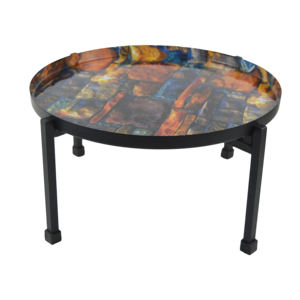 Dernières créations de vaisselle de mariage, décoration de table et assiettes à collation en métal à thème imprimé moderne avec support métallique - Product Image 1