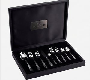 Ensemble de couverts classiques en acier inoxydable avec manche martelé, design minimaliste, compatible lave-vaisselle, pour les mariages, les dîners et les restaurants - Product Image 4