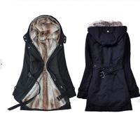 Parka longue pour femme de haute qualité avec capuche en fourrure de renard, coupe ajustée, fermeture éclair, anti-plis, vêtement d'extérieur automne-hiver, boutonnée, style sportif