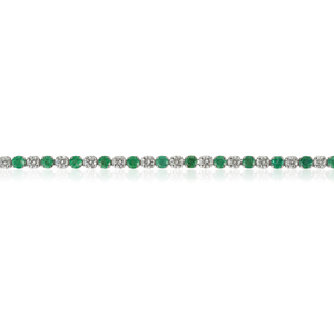 Wholesale Factory Price Dainty Emerald & Diamond Solid K14 <b>White</b> Gold Sleek <b>Bracelet</b> Minimal Stacking Jewelry Everyday Wear - Product Image 3