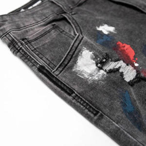 Pantalones Cortos de Mezclilla Elásticos de Moda para Hombre, Estilo Casual, Color Azul y Negro, Nuevos para Verano - Product Image 3