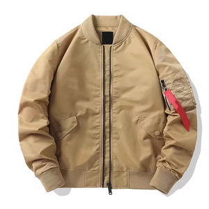 Latest Design Bomber <b>Jacket</b> Long Sleeve <b>Slim</b> <b>Fit</b> Zipper Casual Breathable Washed Winter Bomber <b>Jacket</b> For Men's - Product Image 1