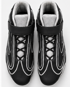Bottes de sport karting/moto en cuir véritable noir, hauteur cheville, avec fermeture auto-agrippante, respirantes, légères, doublure Nomex, semelle extérieure en caoutchouc - Product Image 1
