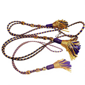 เชือกสำหรับพระสงฆ์แบบมีพู่ห้อยทำด้วยมือสีม่วงและทอง - Product Image 6