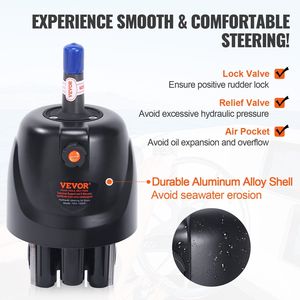 Kit di Sterzo Idraulico Fuoribordo da 150 CV per Imbarcazioni Marine, Pompa Timone con Cilindro a Blocco Bidirezionale, Sistema da 26 Piedi - Product Image 3