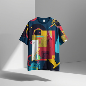 เสื้อยืดโอเวอร์ไซส์ลายพรางทรงหลวมเสื้อยืดสตรีทแวร์ลำลองทำจากผ้าฝ้ายออกแบบได้ตามต้องการ - Product Image 4