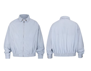 Blouson Bomber Unisexe Décontracté Style Américain, Fermeture Éclair Intégrale, Motif Uni, Léger, 100% Coton, Vêtement d'Extérieur Streetwear Automne - Product Image 1