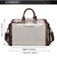 Sac de voyage unisexe moderne en cuir véritable marron brillant avec fermeture éclair, léger, 36-55L, motif bonbon, poignée souple, personnalisable