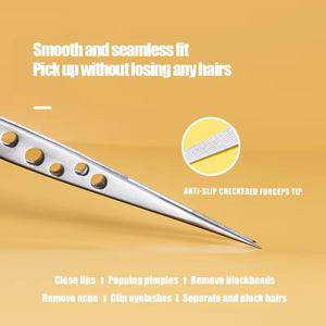 Stainless Steel <b>Eyelash</b> Tweezers Set Smooth Tip Precision For <b>Eyelash</b> <b>Application</b> - Product Image 2