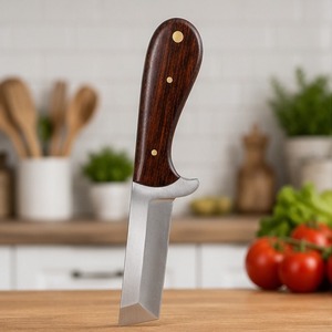 Cuchillo de Acero al Carbono Forjado a Mano con Hoja Fija, Borde Afilado, Mango de Madera Duradero, Herramienta de Corte Resistente para Uso Exterior - Product Image 6