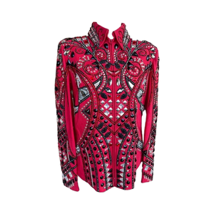 Chaqueta ecuestre Premium Showmanship Chaqueta de equitación occidental Ropa ecuestre elegante y elegante Rojo - Product Image 1