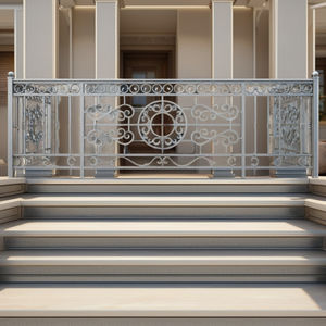 ราวระเบียงเหล็กหล่อแบบโมเดิร์น รุ่น Royal สำหรับบ้าน ไม่มีกรอบ สีเทา ผิวเรียบขัดเงา ขนาด 24 นิ้ว ยี่ห้อ Balaji Metals รับประกัน 5 ปี - Product Image 2