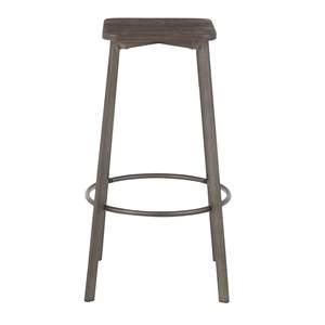 Clara Industrial Barstool ชุด2ชิ้นโลหะโบราณและไม้เอสเปรสโซ่ - Product Image 5