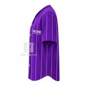 Chemise de sororité NCNW personnalisée, logo brodé sur le devant, couleur violet et blanc, manches courtes, chemise en polyester pour femme, vêtements grecs - Product Image 4
