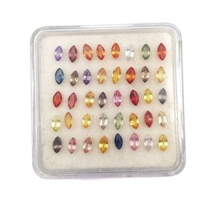 พลอยแซฟไฟร์ธรรมชาติทรงมาร์คีส์ ขนาด 2*4 มม. หลายสี สำหรับทำเครื่องประดับ - Product Image 4