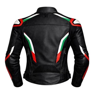 Men Black Red Leather Motorcycle <b>Jacket</b> Cafe <b>Racer</b> Biker Coat Slim Fit Stand Collar Zip Motocross Genuine Lambskin Riding <b>Jacket</b> - Product Image 3