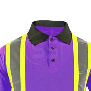 Soft Fabric High Visibility ANSI Class 2 Water Proof Safety Polo Shirt <b>LED</b> Flash Reflective Performance for Factory Warehouse - Product Image 2