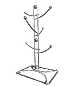 Metal Stand with Curved Hooks Three Levels Symmetrical Design Sturdy Base Functional <b>Holder</b> for Mugs Coats <b>Hats</b> Jewelry - Product Image 4