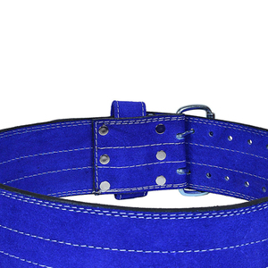 Ceinture de musculation en cuir de vache bleu respirante et antidérapante avec fermeture auto-agrippante réglable – Protection professionnelle unisexe pour la force - Product Image 4