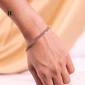 Bracelet élégant à plusieurs brins, bracelet à pierres CZ rondes interconnectées, bijoux plaqués or rose de qualité supérieure - Product Image 6