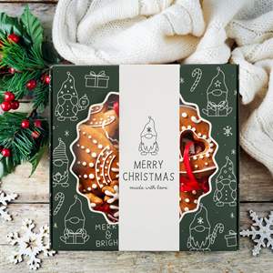 Caja de Regalo Rígida de Papel Personalizable con Temática Navideña TH CBB-565, Ventana Transparente, Materiales Reciclados, Diseño Personalizado para Diversas Festividades - Product Image 1