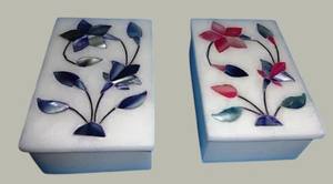 Caja de Accesorios de Mármol Blanco I Caja con Incrustaciones de MOP Multicolor I Caja para Regalo para Toda Ocasión I Cajas de Epoxi al por Mayor - Product Image 3