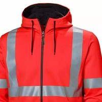 Sweat à capuche zippé de sécurité pour hommes, conforme à la norme ANSI Classe 2, avec LED clignotantes, imperméable, léger, réfléchissant, entièrement personnalisable pour la construction