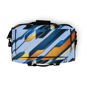 Sport <b>Duffel</b> <b>Bag</b> with Blue and Orange Geometric Pattern Large Capacity Zipper Closure Travel Gym <b>Bag</b> - Product Image 2