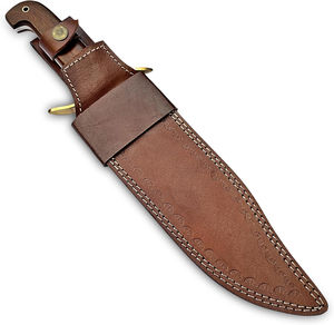 Magnifique couteau de chasse et de camping à lame fixe en acier inoxydable fait main, cadeau pour lui, manche en bois - Product Image 4