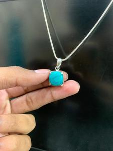Pierre précieuse turquoise pour femme, cadeau de mariage en argent allemand, bijoux fins pour femme, faits à la main, haute qualité - Product Image 3