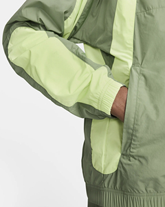 <b>Men's</b> <b>Green</b> Color Blocking <b>Tracksuit</b> Set Full Sleeve Stand Collar Zipper Closure Sporty Style Breathable Lightweight Spring Wear - Product Image 4