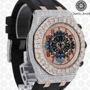 Reloj de Diamantes de Lujo Charm Jewell, Caja de Acero Inoxidable, Correa de Acero Inoxidable, Movimiento Mecánico Analógico, Cristal de 42 mm, 10 Bar - Product Image 1