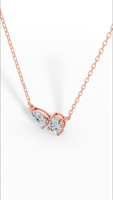 Elegante Collar de Lujo Toi Et Moi con Diamantes Cultivados en Laboratorio con Corte Oval y en Forma de Pera, Oro de 14K, Certificado IGI, para Bodas, Fiestas y Regalos