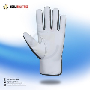 Goat Grain Leather Assembly Work <b>Gloves</b> Interlock Cotton Fabric Back Breathable Leather <b>Driving</b> <b>Gloves</b> Comfortable Hand Safety - Product Image 6