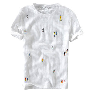 T-shirts brodés en coton 100% coupe ample, nouveau style, taille personnalisée, meilleure qualité, pour hommes, vente en gros - Product Image 1