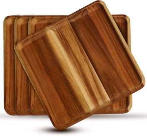 Durable and Eco-Friendly Carved Wooden Plate <b>Set</b> with Bowl Includes Engraving Technique for Table Decor - Product Image 4
