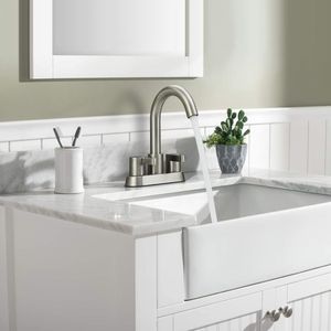 Rubinetto da bagno a 2 maniglie con scarico a scomparsa da 4 pollici, rubinetto per lavabo da 3 pollici - Product Image 3