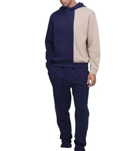 Diseño único profesional hombres chándales venta al por mayor hombres chándales precio barato dos tonos de color de manga larga suelta ajuste ligero - Product Image 1