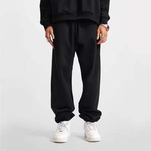 Pantalon de survêtement unisexe en coton 100 % premium, couleur unie, décontracté, avec doublure polaire, poids moyen-lourd, style corset, pour hommes et femmes - Product Image 3