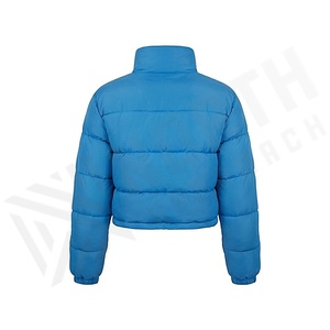 Hooded Quilted Waterproof <b>Bubble</b> Jacket Black Full Sleeve Winter Windproof Cotton Shell Knitted Fabric Polyester Filling Stand - Product Image 2