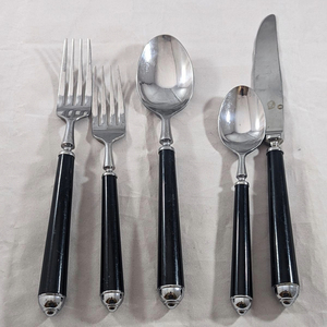 Ensemble de couverts en acier inoxydable noir, 4 pièces, ensemble de couverts modernes, couteau, fourchette, cuillère, vaisselle pour restaurant, hôtel, maison, salle à manger - Product Image 5