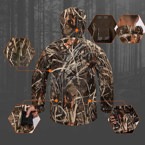Combinaison de chasse d'hiver classique de haute qualité en toile, respirante, ignifuge, absorbant l'humidité, chaude et confortable, couleur unie - Product Image 5