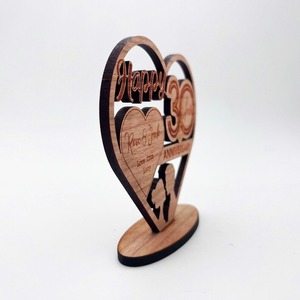 Personalized Engraved Polished Wooden Heart Nautical Style Home Decor Gift with Custom Color Size for <b>Girlfriend</b> Valentine's Da - Product Image 2